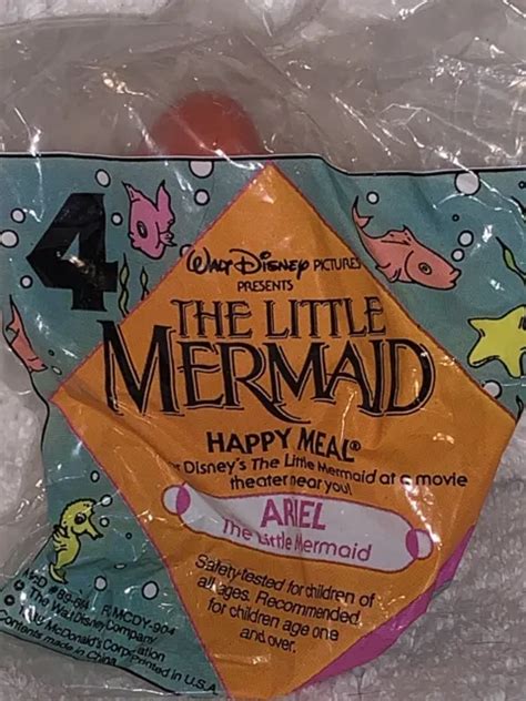 1989 Disney Mcdonalds The Little Mermaid Ariel 4 Factory Sealed Package 1299 Picclick