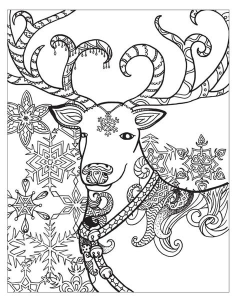 Deer In Winter Coloring Page For Adults ⋆ Coloringrocks