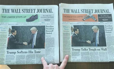 Two Editions Of Wall Street Journal Bear Opposite Headlines About Trump