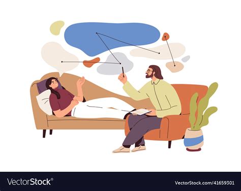 Patient At Psychoanalysis And Cbt Therapy Vector Image