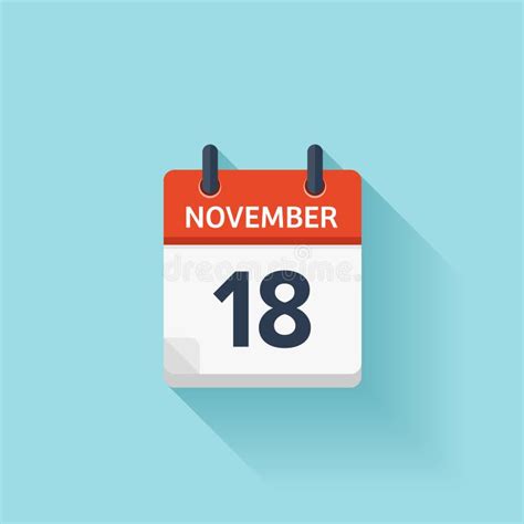 November 20 Vector Flat Daily Calendar Icon Date And Time Day Month