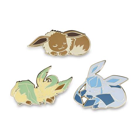 Eevee Leafeon And Glaceon Pokémon Pins 3 Pack Pokémon Center