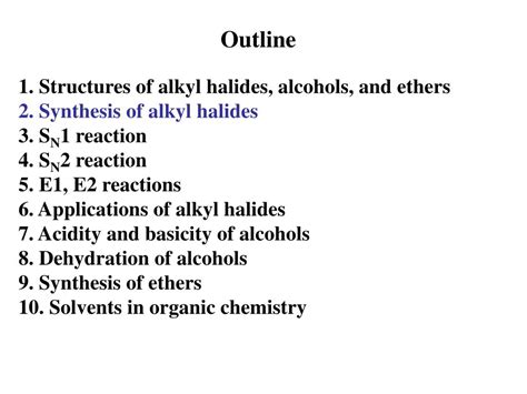 Ppt Alkyl Halides Alcohols Ethers Thiols Powerpoint Presentation