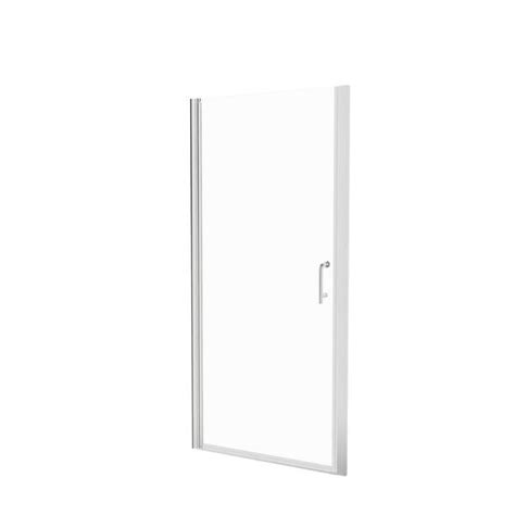 Angeles Home 35 375 In W X 72 In H Semi Frameless Pivot Swing Shower Door Clear Glass In