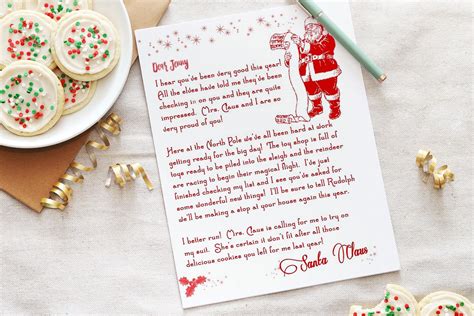 Digital Download Kids Letter To Santa Simple Template Letter To Santa