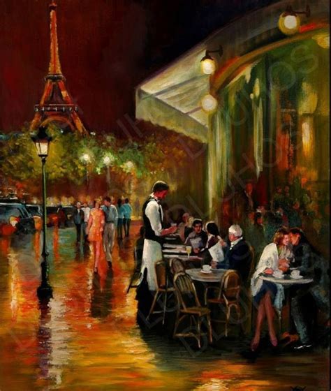 Paris Cafe Night From Iryna Paris Painting Paris Art Parisian
