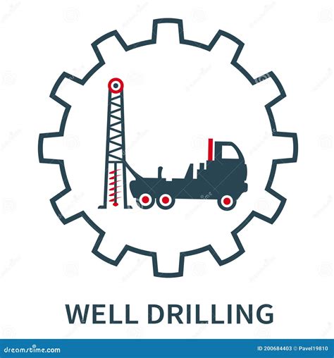 vector illustration of the logo icon and well drilling sign stock vector illustration of