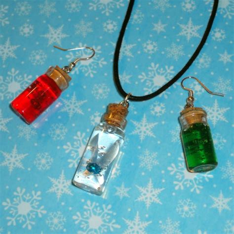 Items Similar To Zelda Fairy In A Bottle Necklace And Potion Earrings