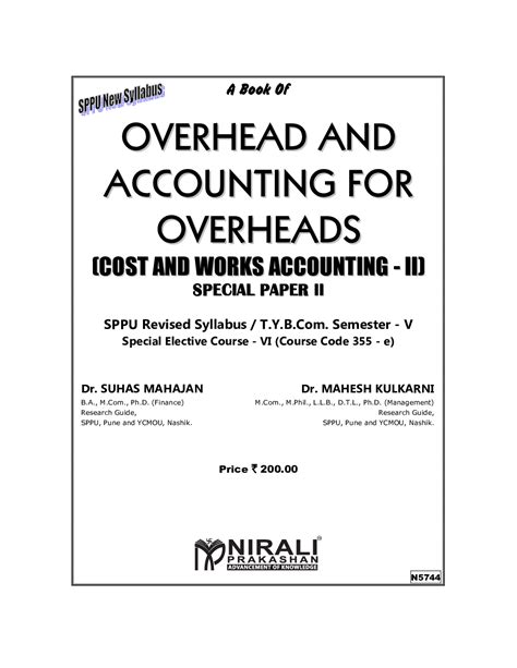 Download Overhead And Accounting For Overheads Cost And Work