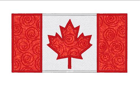 Canada Flag Applique Embroidery Machine Design | Etsy in 2020 | Flag ...