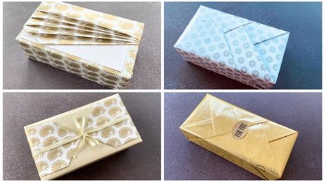 Easy Christmas Gift Wrapping Diy Gift Packing Idea Rectangle Box