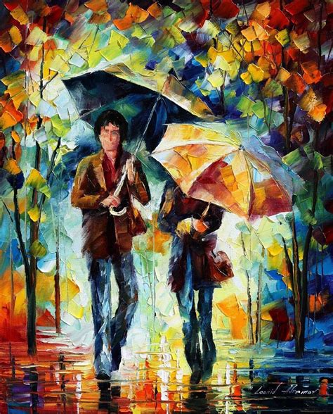 Leonid Afremov Rainy Encounter — Oil Painting On Canvas