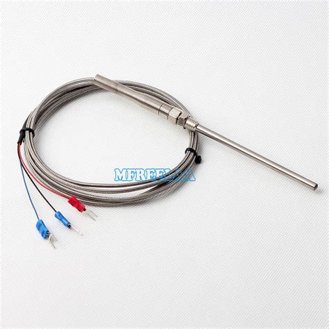 Rtd Pt100 Temperature Sensor Thermocouple 2m Cable 10cm Probe 3 Wires