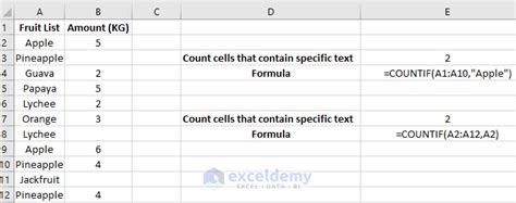 Count Cells That Contain Specific Text In Excel Exceldemy