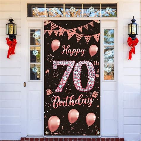 Buy Lnlofen 70th Birthday Door Cover Banner Decorations For Women Rose