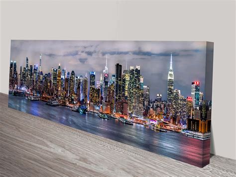 Buy Illuminated Manhattan Skyline New York Panoramic Canvas Art Aus