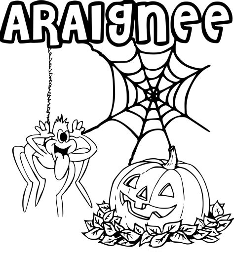 Coloriage Araignée Halloween à Imprimer