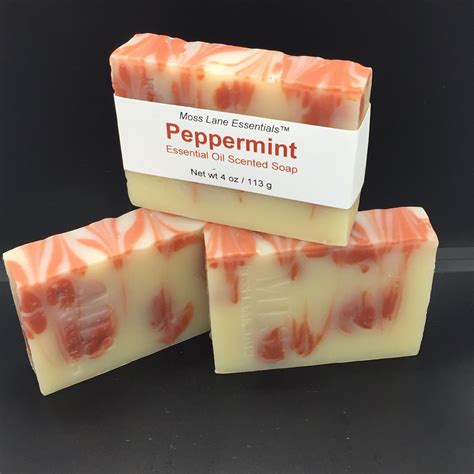 Peppermint Essential Oil Scented Cold Process Soap With Shea Butter 4