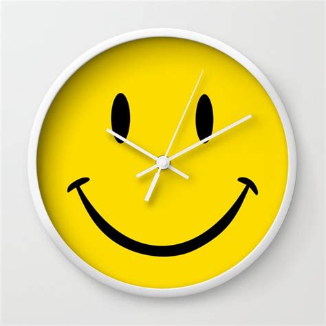 Smiley Happy Face Wall Clock By Karenchelsea Society6