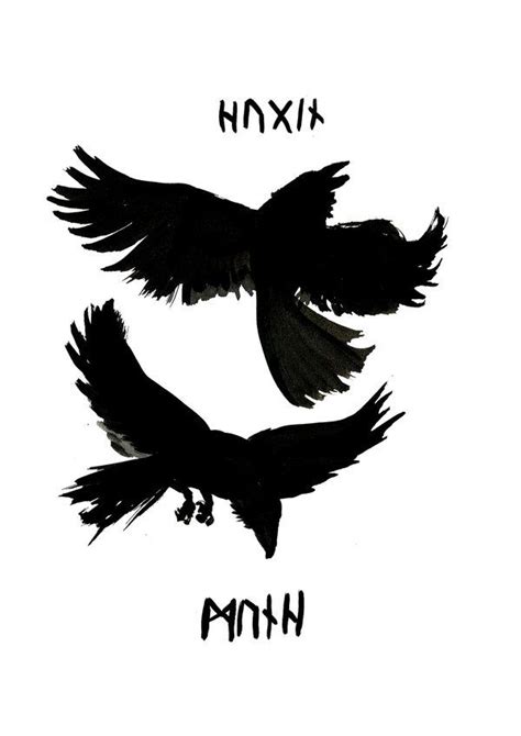 Odin´s Ravens Norse Tattoo Mythology Tattoos Raven Tattoo