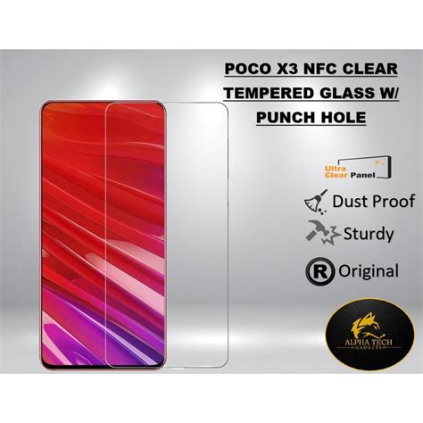 poco x3 nfc poco x3 pro clear tempered glass with punch hole screen protector shopee philippines