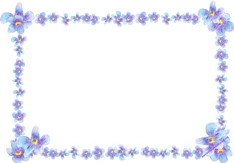 Frame Flowers Butterflies Purple Free Images At Vector