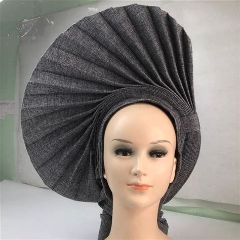 Aso Oke Auto Gele Headtie Turbans For Women African Bonnet Cap Nigerian
