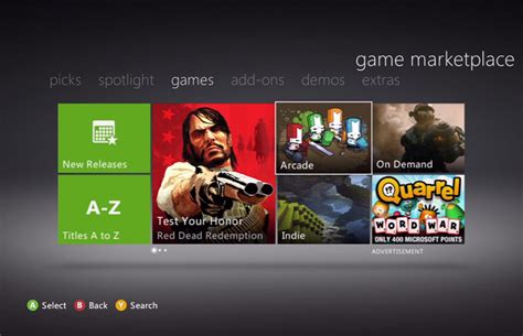 Xbox Live Marketplace Renamed Xbox Games Store Stick Skills