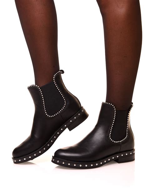Click on an image for price comparison. Chelsea boots noire à détails perles