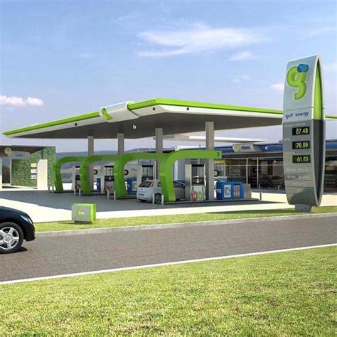Steel Structure For Petrol Station Canopies Standing Pylon Advertising