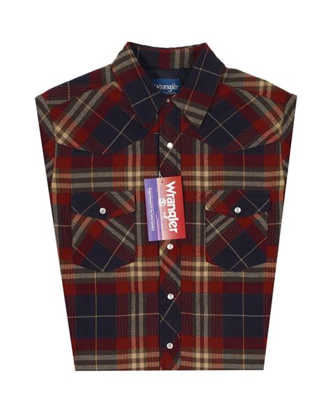 Wrangler® Mens Ls Quilt Lined Flannel Fort Brands
