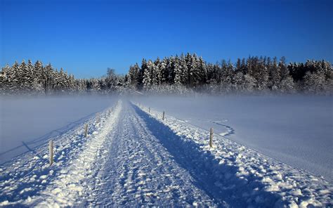 High Resolution Wallpaper Of Winter Road Photo Of Snow
