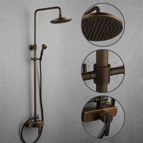 Nicely detailed antique shades, note the larger shade on the center drop. Antique Brass Shower Fixtures - Ideas on Foter
