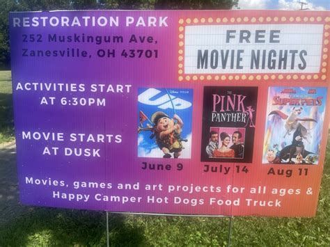Free Movie Nights at Restoration Park - WHIZ - Fox 5 / Marquee Broadcasting