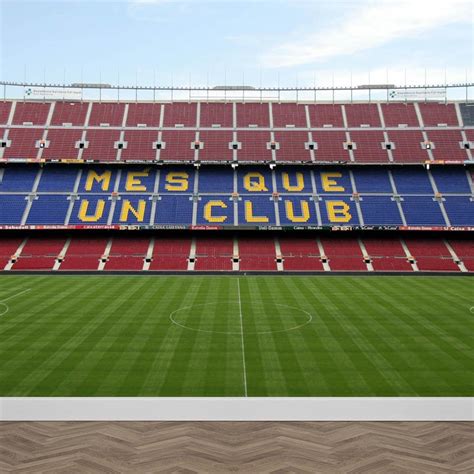 Wij hebben het stadion van fc barcelona bezocht een dag voor de kampioenswedstrijd. Fotobehang Barcelona stadion.Op maat verkrijgbaar bij ...