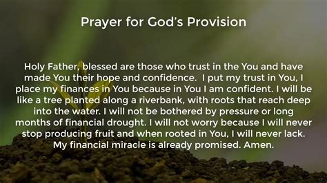 Prayer For Gods Provision Miracle Prayer For Financial Help From God