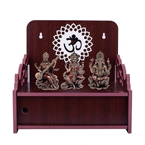 Fricosta Wooden Readymade Wall Hanging Puja Temple For Home God Stand