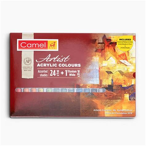 Camel Artist Acrylic Colors Assorted 24 Shades 9ml Each