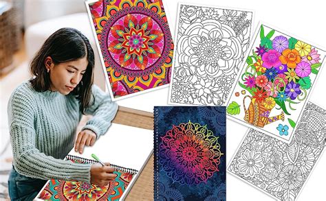 Elfew 3 Pack Adult Colouring Book for Adults Relaxation, A4 Colouring