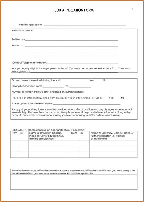 Printable Truck Driver Application Form Printable Forms Free Online