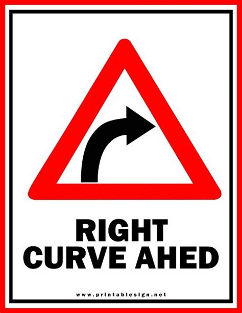 Right Curve Ahead Sign Free Download