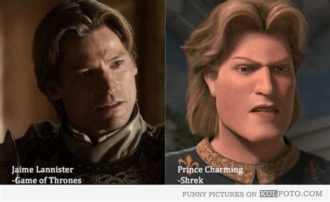 Look Alike Jaime Lannister And Prince Charming From Shrek Shrek