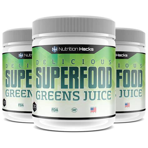 Superfood Greens Juice 3 Bottles Nutrition Hacks