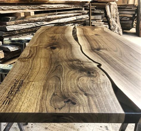 Live Edge Wild Walnut Desk Top for adjustable heig by Earthy Timber - Earthy Timber Luxury