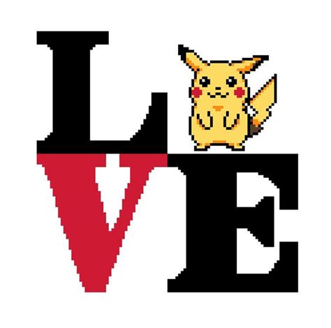 Love With Pikachu From Pokemon Cross Stitch Pattern 8 X 10 Pdf