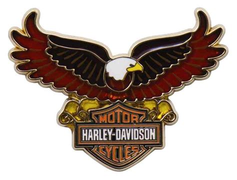 Harley Davidson Stained Glass Eagle Bar And Shield Pin 175 X 125 Inch