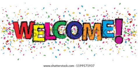 Welcome Text Transparent Background Many Falling Stock Vector Royalty