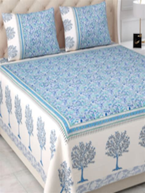 Buy Aapno Rajasthan Jaipuri Blue White Floral Tc Cotton King