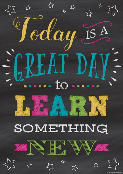 Today Is A Great Day To Learn Something New Positive Poster Inspirational Classroom Posters
