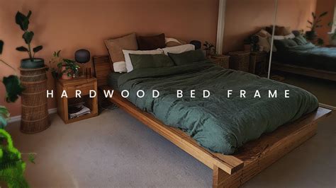 Diy Hardwood Bed Frame Build Youtube